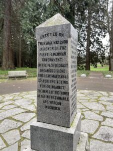 Champoeg State Park information historic marker
