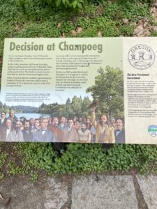 Champoeg State Park information historic marker