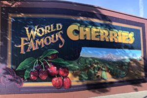 World Famous Cherries mural in The Dalles Oregon