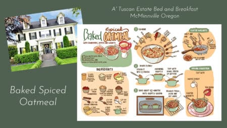 Baked Spiced Oatmeal with Cranberries, Apples and Walnuts at A'Tuscan Estate Bed and Breakfast