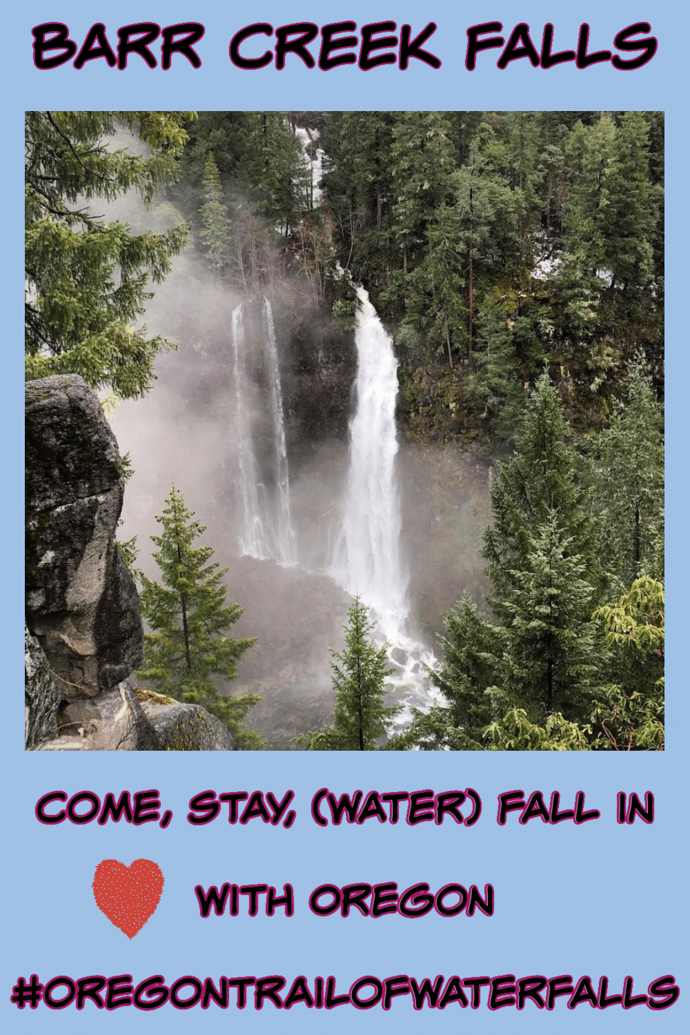 Barr Creek Falls pinterest pin