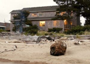 Baywood Shores Bed and Breakfast as seen from the sandy beach