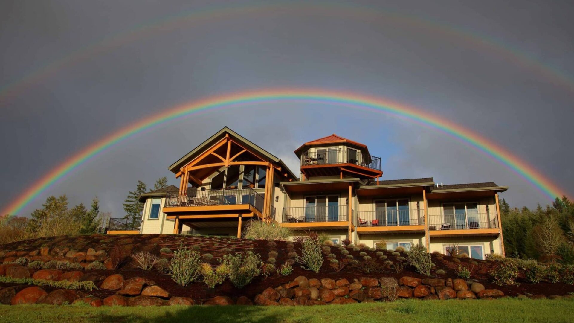Rainbow over Bella Collina Bed and Breakfast