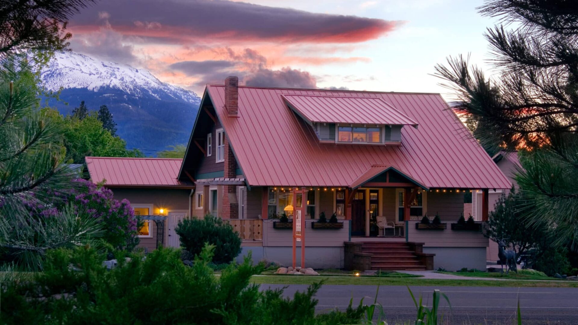 The Bronze Antler Bed and Breakfast with a Eastern Oregon Sunset