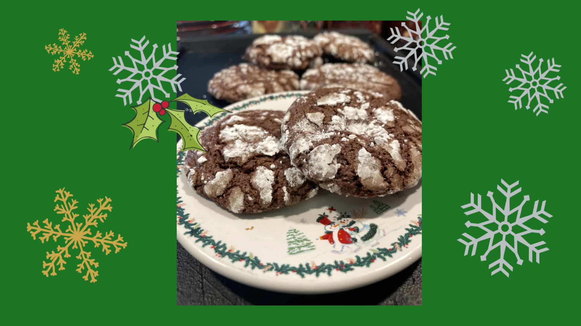 Chocolate Crinkle Cookies on a white plate