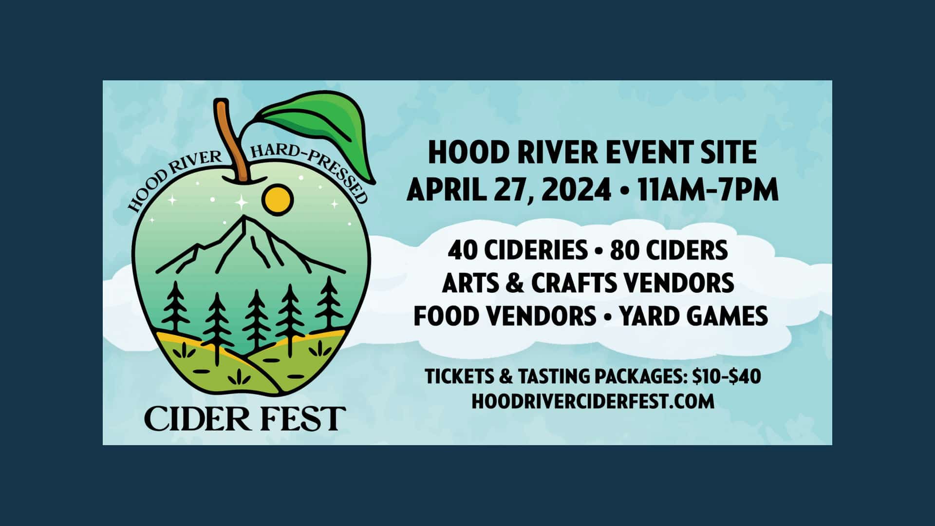 Banner with Hood River Cider Fest Details