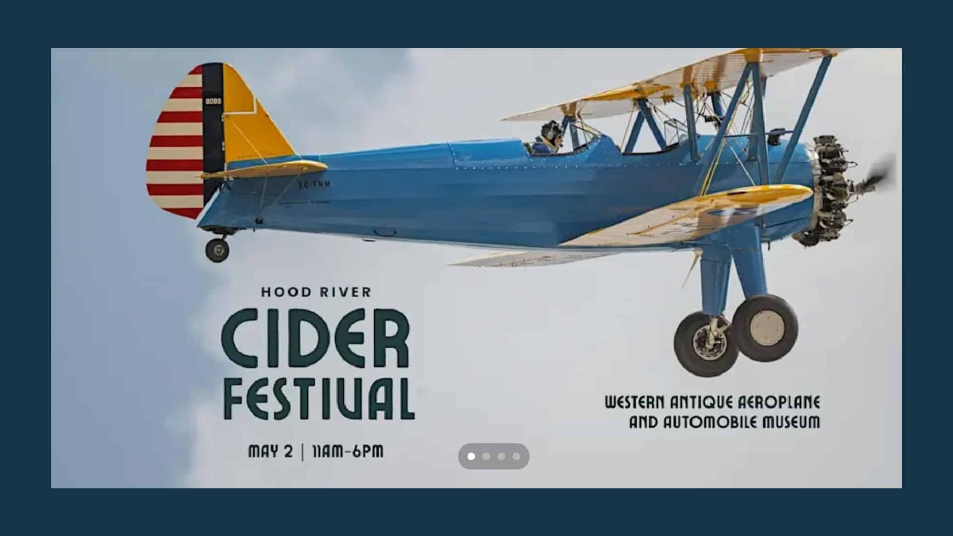 Cider Festival ad banner complete with blue biplane