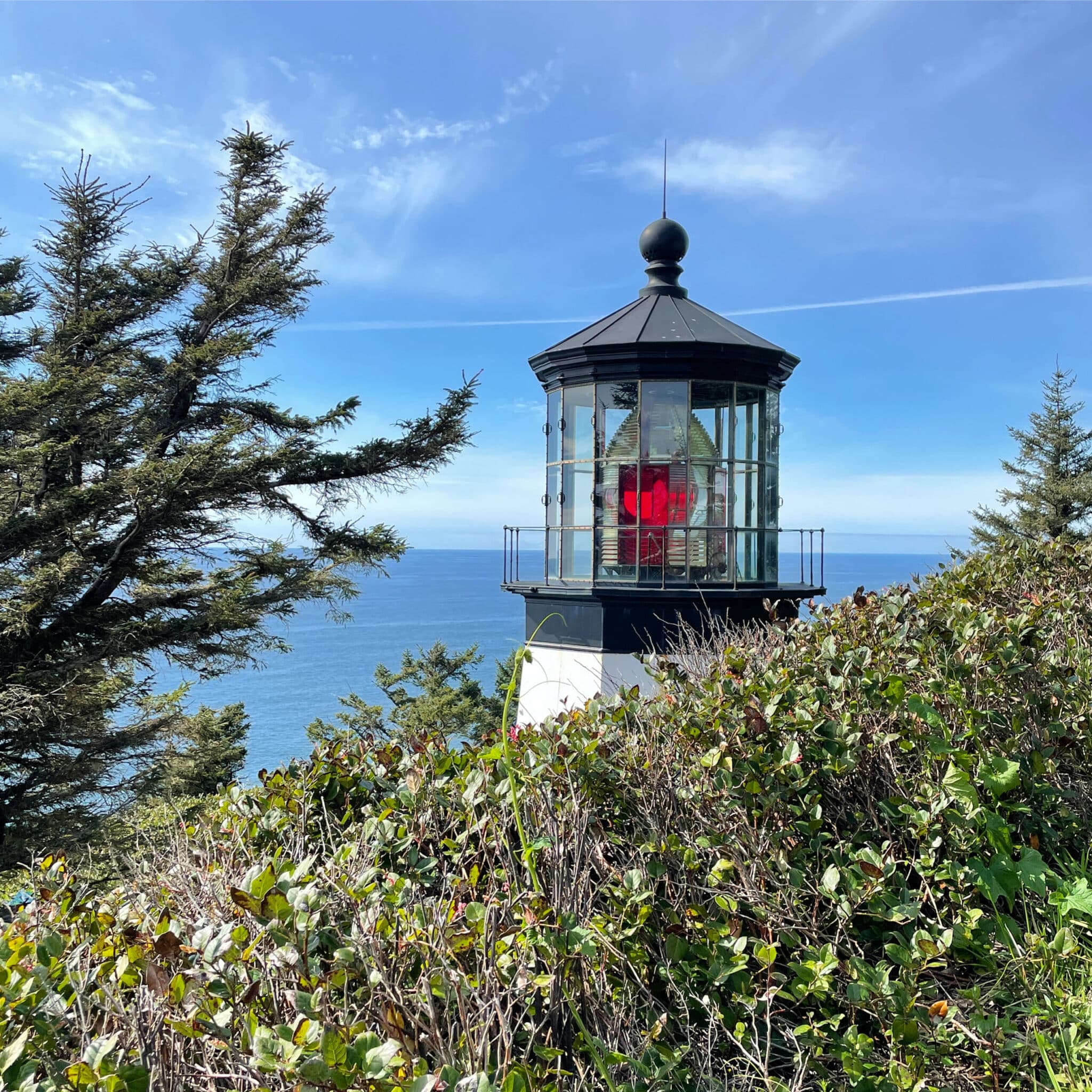 Cape Meares Lighthouse on the Oregon Coast with an Ocean View