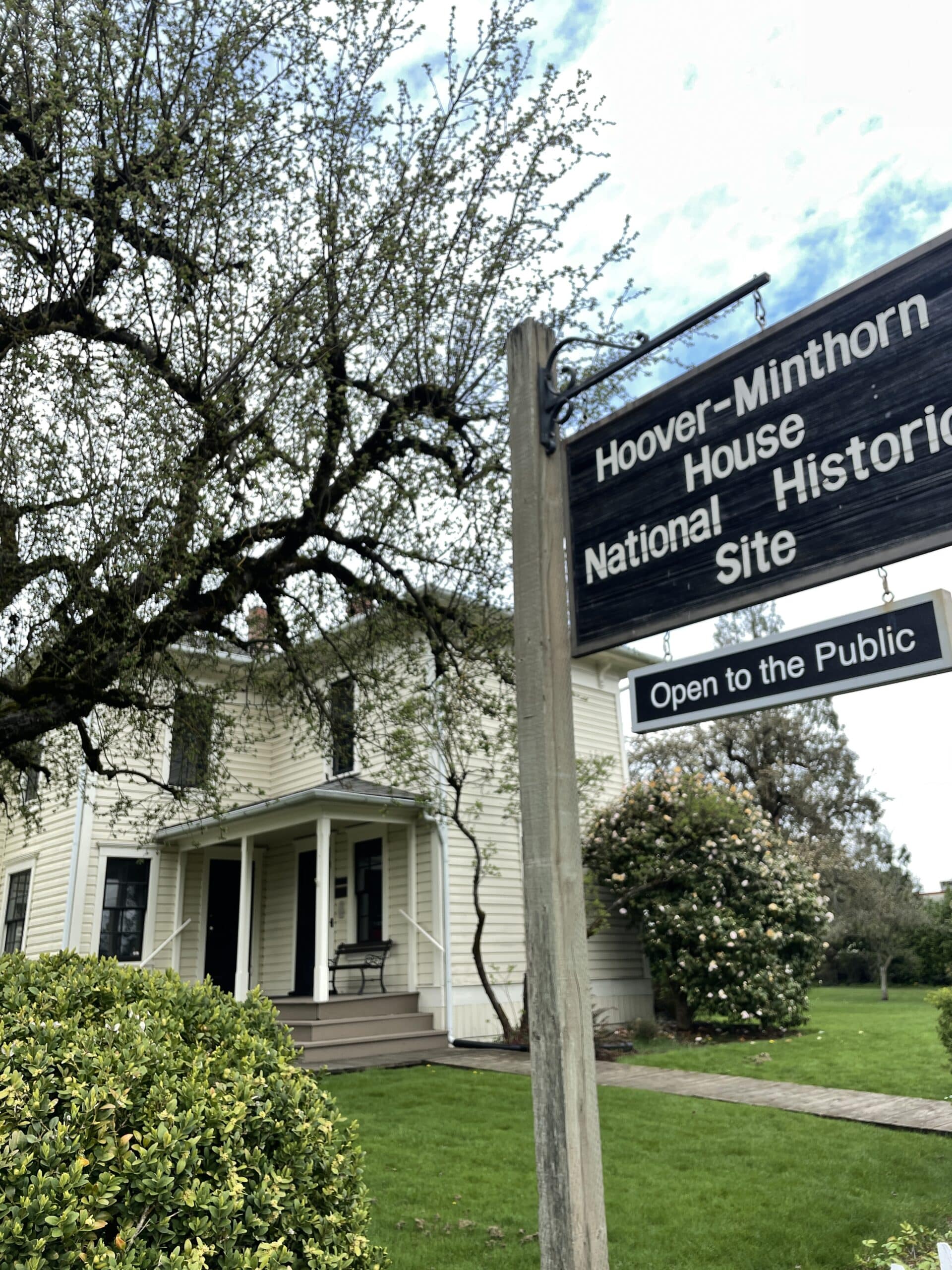 Hoover-Minthorn House and marker