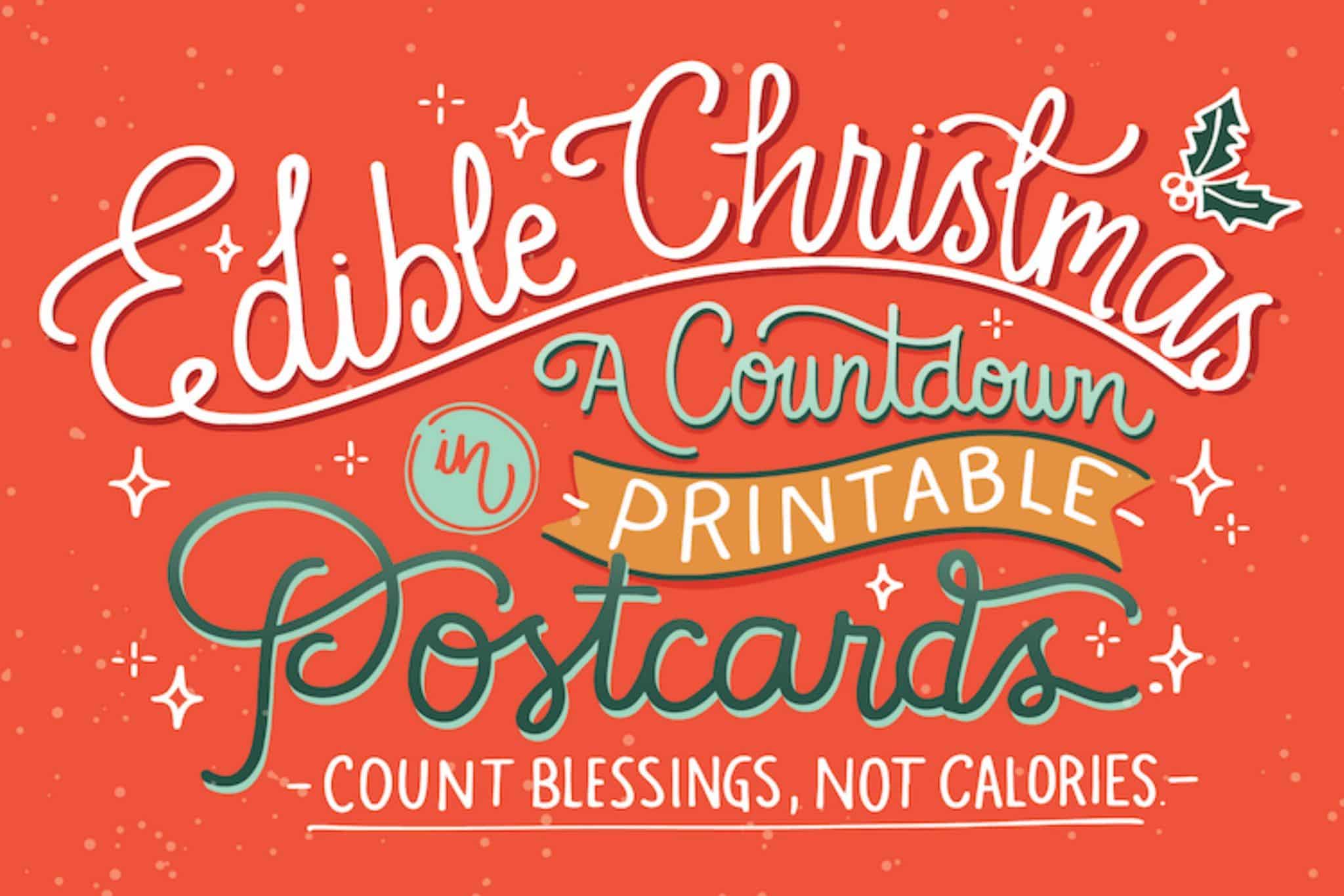 Edible Chhristmas Postcards Printable download link