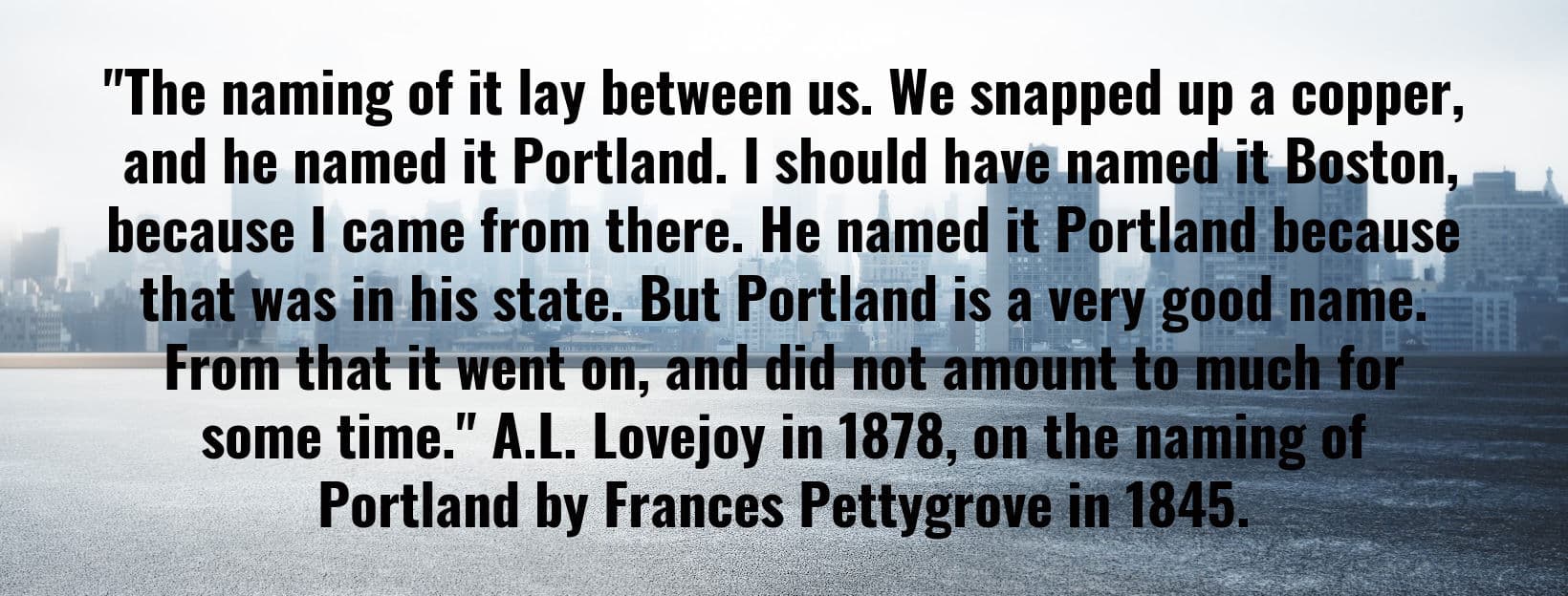 The naming of Portland Oregon banner 
