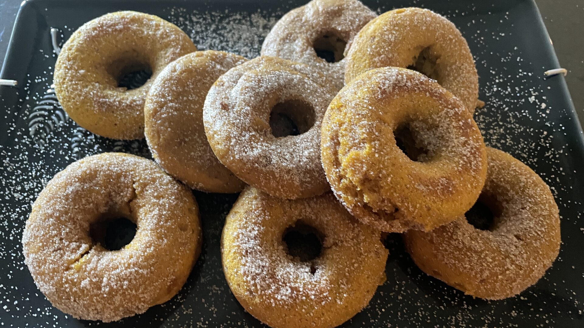 A plate of donuts