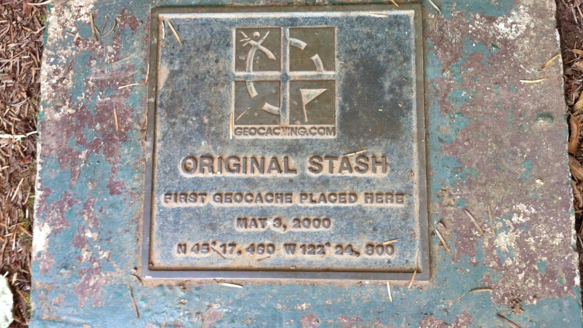 The Original Geocache plaque