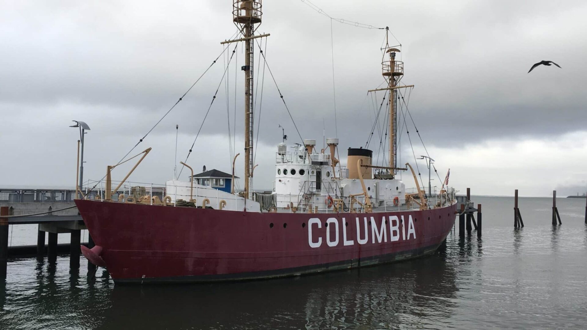 Lightship Columbia moored at the Maritime Musuem in Astoria