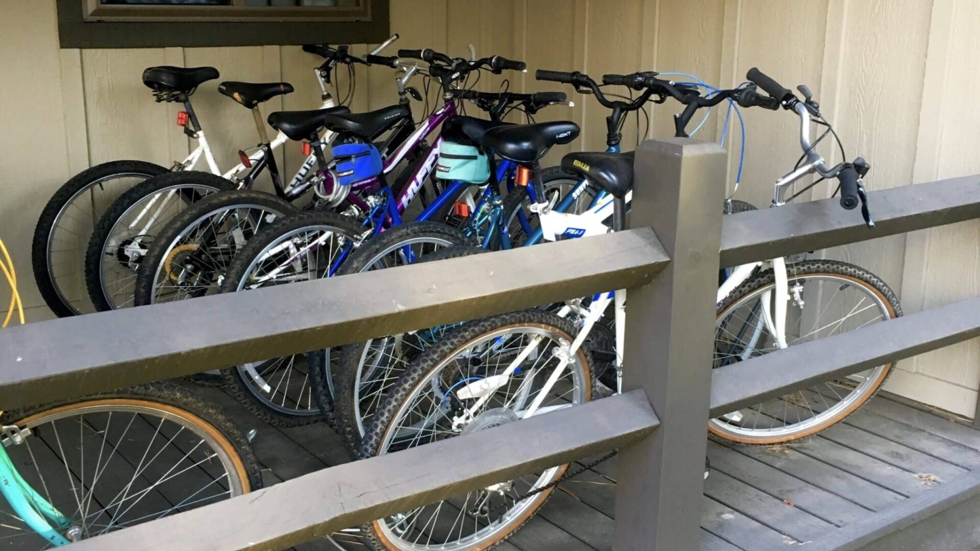 Bicycles on a deck