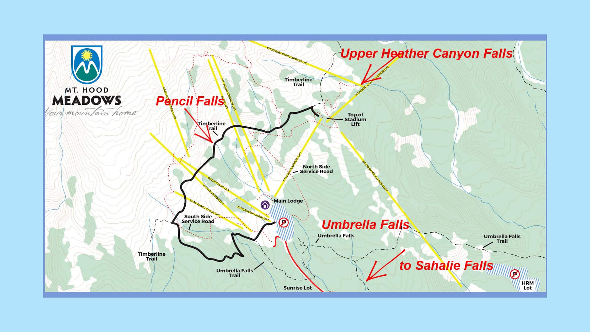 Mt Hood Waterfall Hike Map