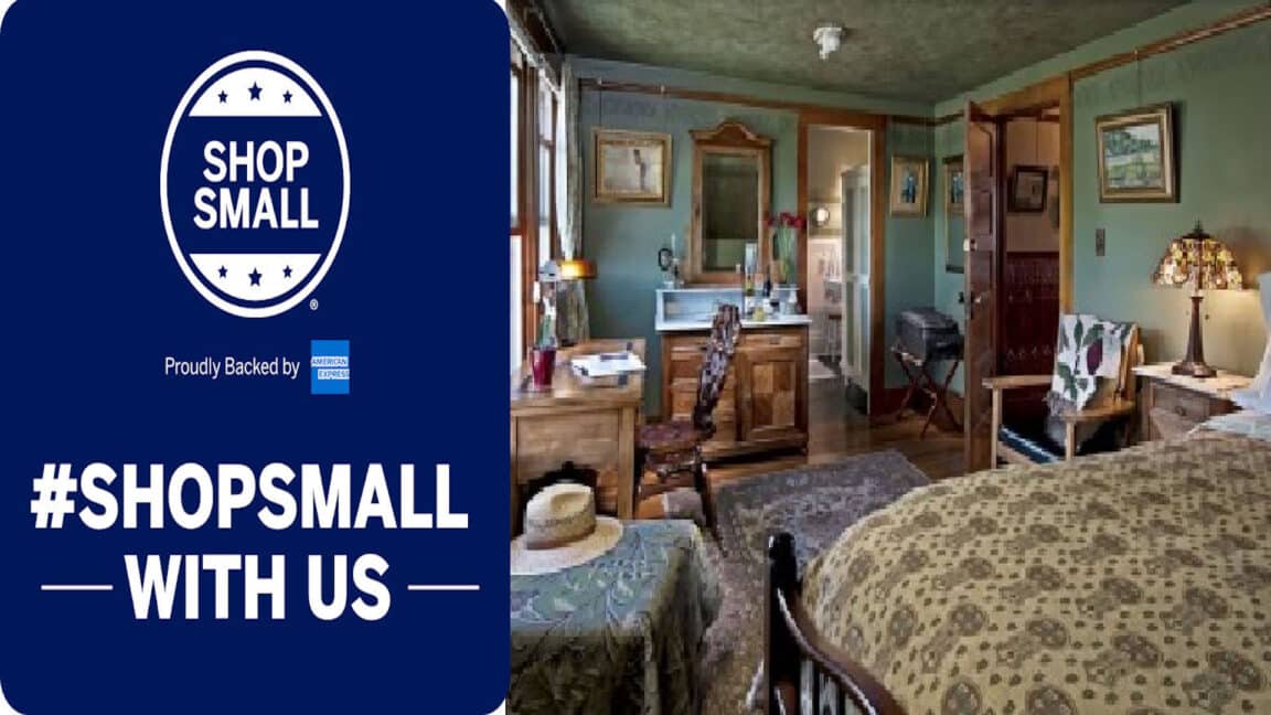 Shop Small with us banner featuring the Bronze Antler B&B