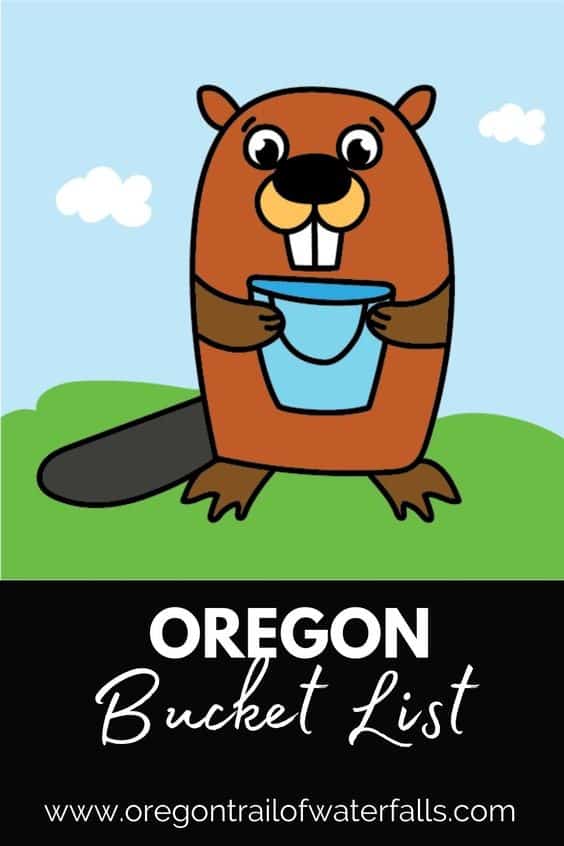 Oregon Beaver Filling out his Oregon Bucket List pinterest pin