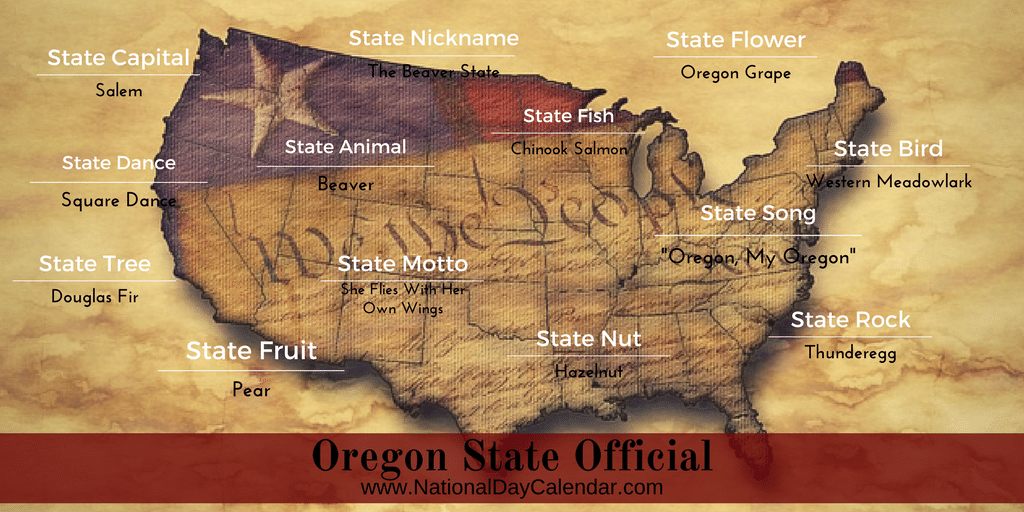 Banner showing the United state, a star above Oregon and the Oregon State Official symbols