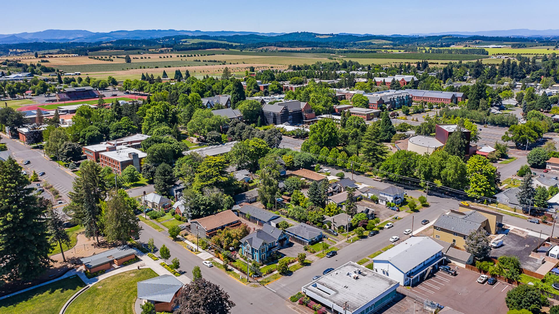 Aerial view of Monmouth Oregon