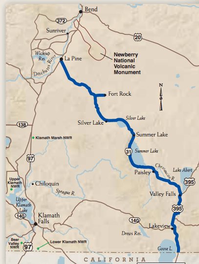 Oregon Outback Scenic Byway Map
