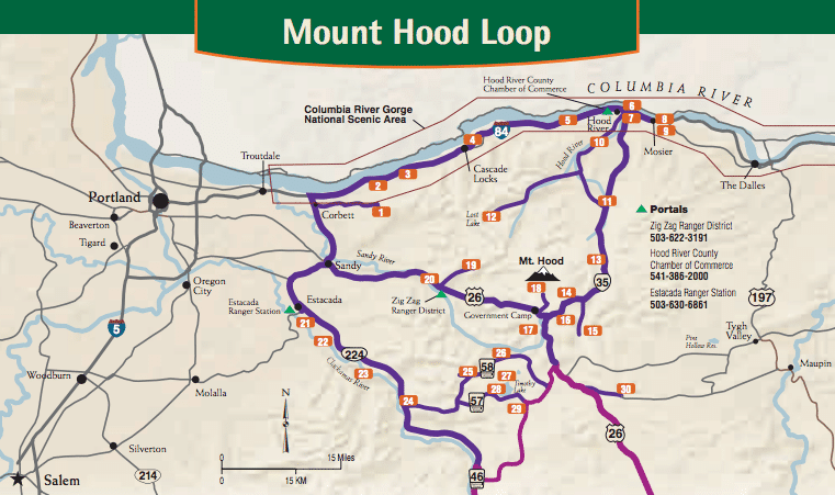 Mt Hood Region Oregon Birding Trail Map