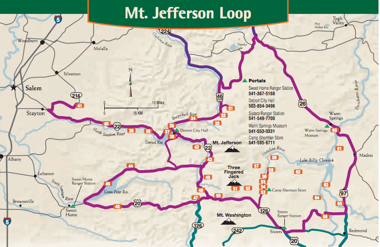 Mt Jefferson Loop Birding Loop Map