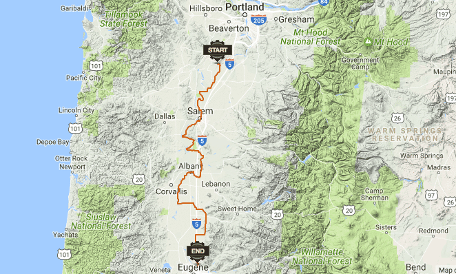 Willamette Valley Scenic Bikeway Map