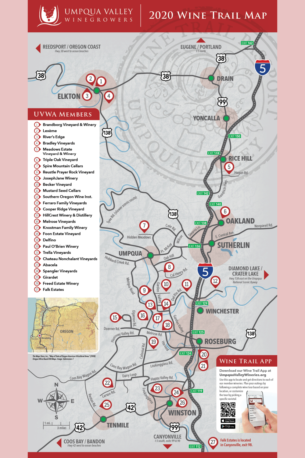 Umpqua Wine Trail Map