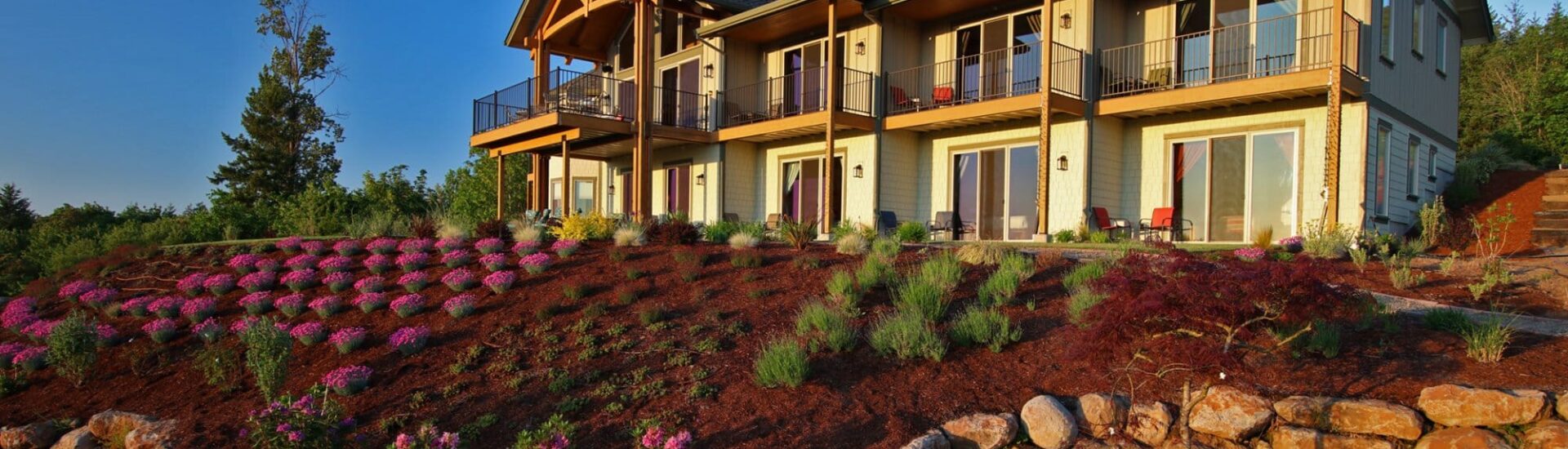 Bellas Collina sits atop a hill overlooking the Willamette Valley