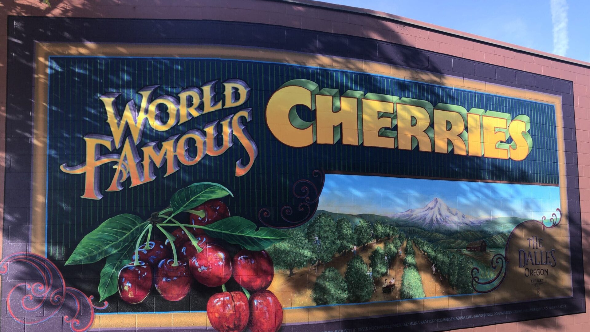 World Famous Cherry Mural in The Dalles Oregon